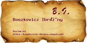 Boszkovicz Ibrány névjegykártya